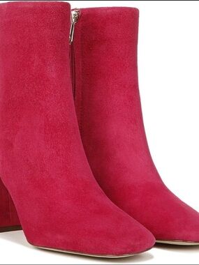 Sam Edelman Suede Ankle Boots in Fuchsia